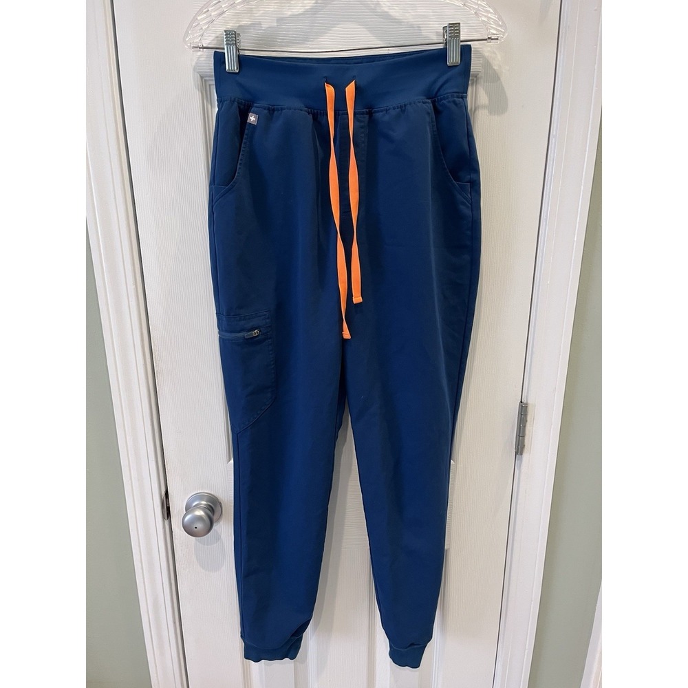 FIGS Technical High Waisted Zamora Cargo Jogger Deep Reef Size S W22SW2012 Nurse